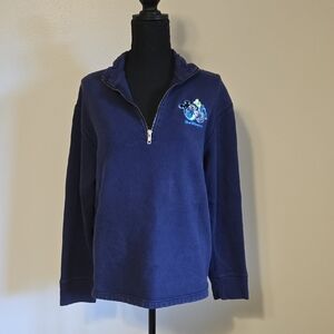 Vintage Disney Mickey Mouse Tag Embroidered Quarter Zip Sweatshirt
